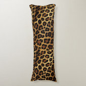 Coussins Longs Empreinte de léopard noir Brown or (Devant (Vertical))