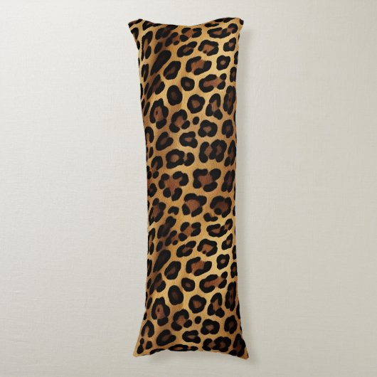 Coussins Longs Empreinte de léopard noir Brown or (Devant (Vertical))