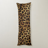 Coussins Longs Empreinte de léopard noir Brown or (Dos (Vertical))