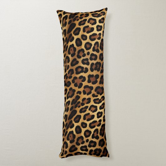 Coussins Longs Empreinte de léopard noir Brown or (Dos (Vertical))
