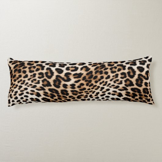 Coussins Longs Empreinte de léopard noir crème chic (Dos)