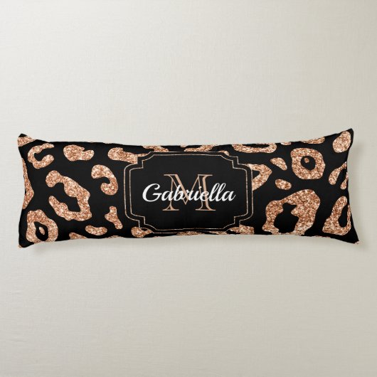 Coussins Longs Empreinte de léopard parties scintillant (Dos)