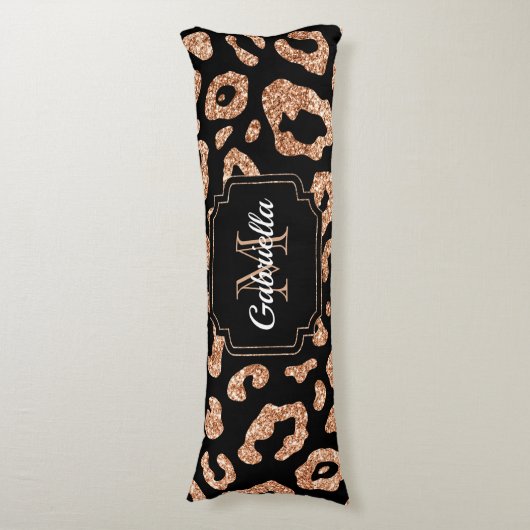 Coussins Longs Empreinte de léopard parties scintillant (Devant (Vertical))