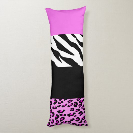 Coussins Longs Empreinte de léopard, Zebra Print, Poster de anima (Dos (Vertical))