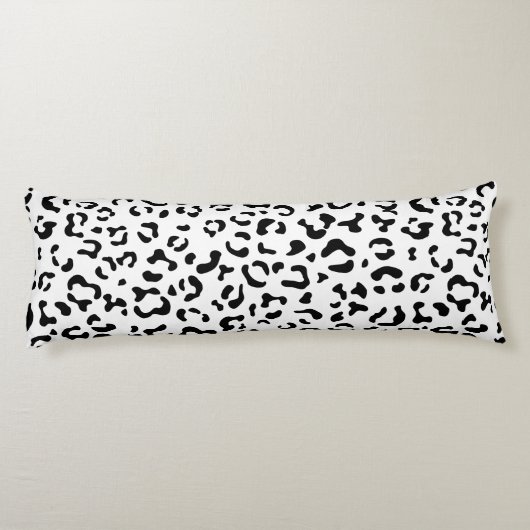 Coussins Longs Empreinte de léopard, Zones Léopard, Noir Et Blanc (Dos)