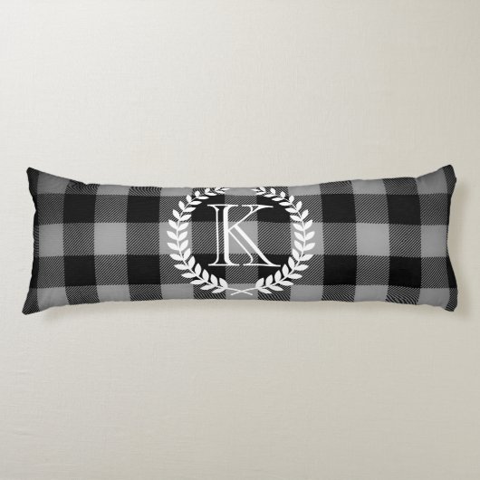 Coussins Longs en vichy Motif Monogramme (Devant)