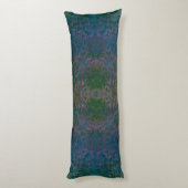 Coussins Longs Encre d'alcool vert foncé et bleu Abstrait (Dos (Vertical))