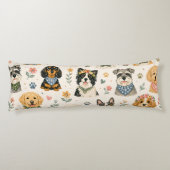 Coussins Longs Ensemble de motifs de chien à l'aquarelle  (Dos)