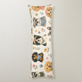 Coussins Longs Ensemble de motifs de chien à l'aquarelle  (Dos (Vertical))