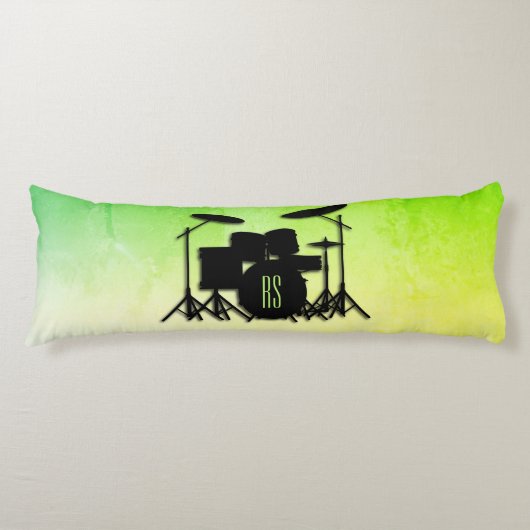 Coussins Longs Ensemble de tambour monogramme vert (Devant)