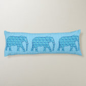 Coussins Longs Ephène de fleur de Lotus - turquoise (Dos)