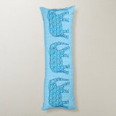Coussins Longs Ephène de fleur de Lotus - turquoise (Dos (Vertical))