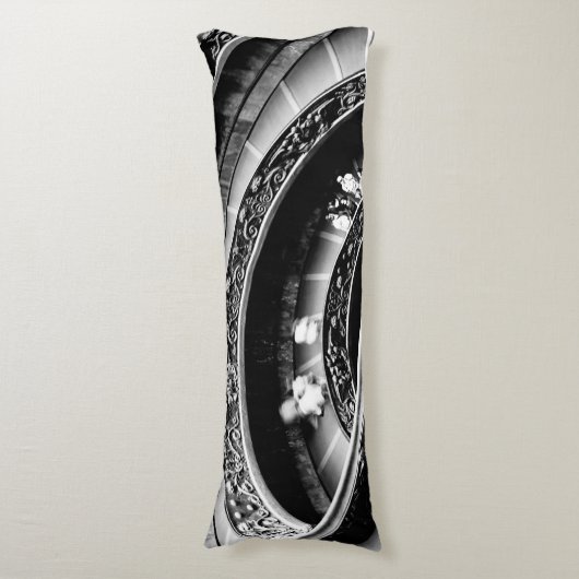 Coussins Longs Escalier spiral noir et blanc (Devant (Vertical))