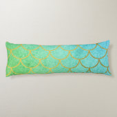 Coussins Longs Escaliers de sirène d'or Parties scintillant Turqu (Dos)