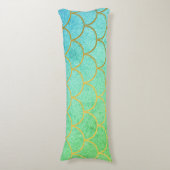 Coussins Longs Escaliers de sirène d'or Parties scintillant Turqu (Devant (Vertical))