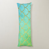 Coussins Longs Escaliers de sirène d'or Parties scintillant Turqu (Dos (Vertical))