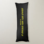 Coussins Longs Espace temps, script Rose et Jaune (Dos (Vertical))