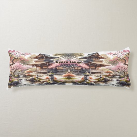 Coussins Longs Esquisse aquarelle Kyoto Japon | (Devant)