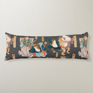 Coussins Longs Estampe japonaise de grenouille sur bois Kuniyoshi