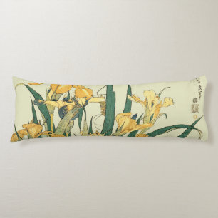 Coussins Longs Estampe vintage Iris Sauterelle de Hokusai : Japon