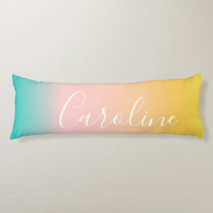 Coussins Longs Été Pastel Gradient   Nom de script personnalisé