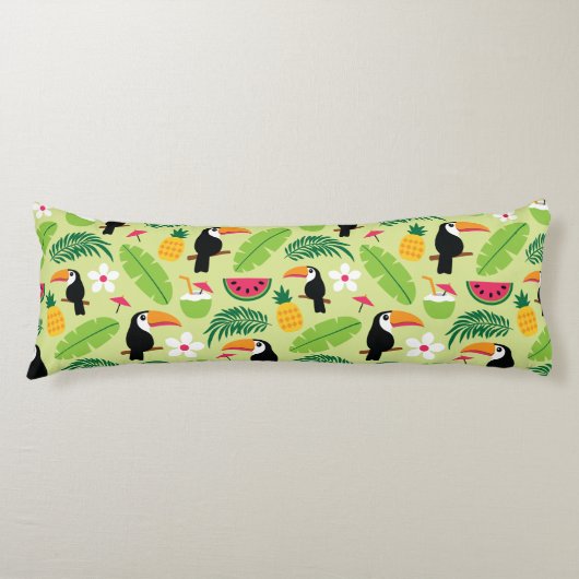 Coussins Longs Été tropical du Toucan (Devant)
