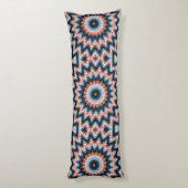 Coussins Longs Étoile de mandala noire, bleue et rouge (Dos (Vertical))