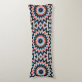 Coussins Longs Étoile de mandala noire, bleue et rouge (devant Vertical)