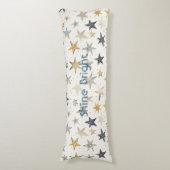 Coussins Longs Étoiles Bleues Argent Or (Devant (Vertical))