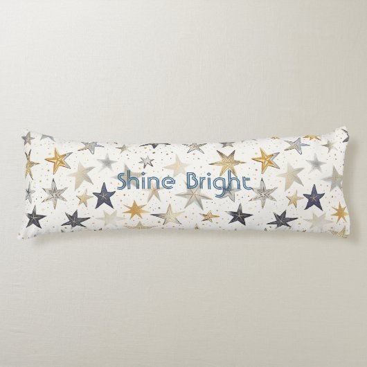 Coussins Longs Étoiles Bleues Argent Or (Devant)