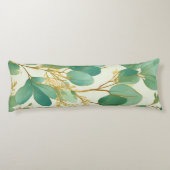 Coussins Longs Eucalyptus Feuille Green et Gold Design (Dos)