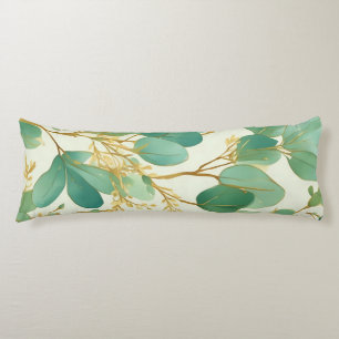 Coussins Longs Eucalyptus Feuille Green et Gold Design