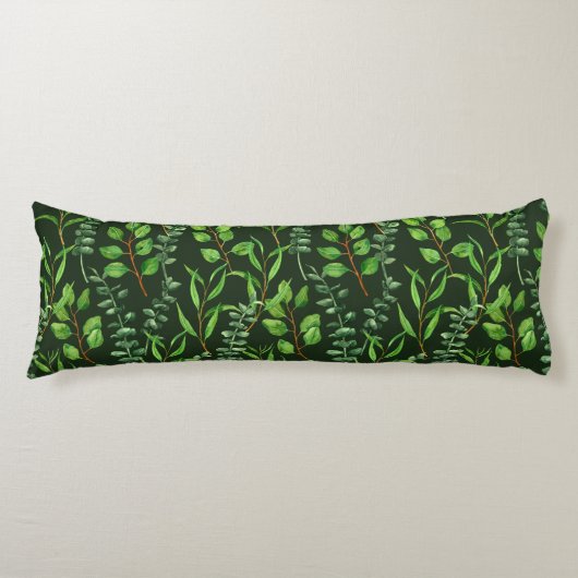 Coussins Longs Eucalyptus vert foncé (Devant)