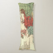 Coussins Longs Europe Carte Pays Antique Mondiale (Devant (Vertical))
