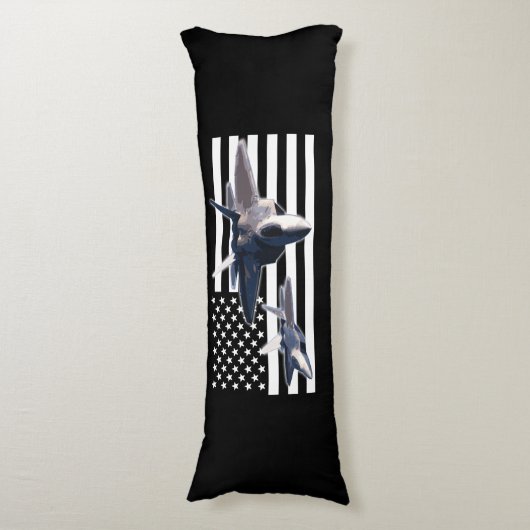 Coussins Longs F-22 (drapeau noir) (Devant (Vertical))