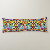 Coussins Longs Façades de chats aux couleurs vives - Motif de mos (Dos)