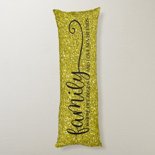 Coussins Longs Family Love Never End Citer Gold Parties scintilla (Dos (Vertical))