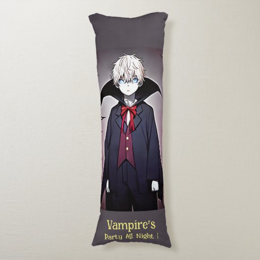 Coussins Longs Fang tastic Vampires Party Toute la nuit Éffrayant (Devant (Vertical))