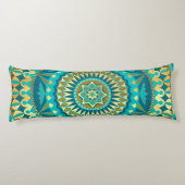 Coussins Longs Fantaisie Mandala Bleu Or (Dos)