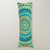 Coussins Longs Fantaisie Mandala Bleu Or (Devant (Vertical))