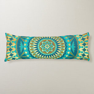Coussins Longs Fantaisie Mandala Bleu Or
