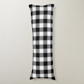 Coussins Longs Farmhouse Black White Rustic Gingham Check Plaid (Devant (Vertical))