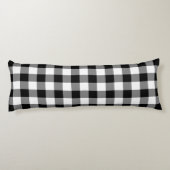 Coussins Longs Farmhouse Black White Rustic Gingham Check Plaid (Dos)