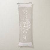 Coussins Longs Farmhouse Classic Taupe & White Stripes Nom de fam (Devant (Vertical))