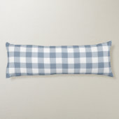 Coussins Longs Farmhouse Dusty Blue Rustic Gingham Check Plaid (Dos)