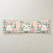 Coussins Longs Fausse Maison de Chat au Patchwork Pastel (Dos)