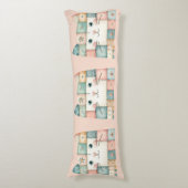 Coussins Longs Fausse Maison de Chat au Patchwork Pastel (Devant (Vertical))