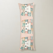 Coussins Longs Fausse Maison de Chat au Patchwork Pastel (Dos (Vertical))