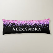 Coussins Longs Faux Noir Et Rose Parties scintillant Aesthétique (Dos)