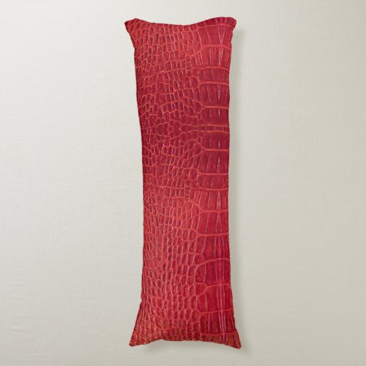 Coussins Longs Faux rouge alligator cuir (Devant (Vertical))